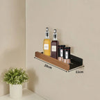 Drill-Free Metal & Wood Kitchen Wall Shelf