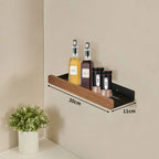 Drill-Free Metal & Wood Kitchen Wall Shelf