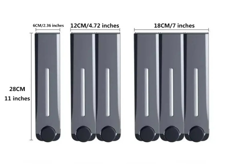 Drill-Free One-Touch Wall Soap Dispenser (500ml Chambers)