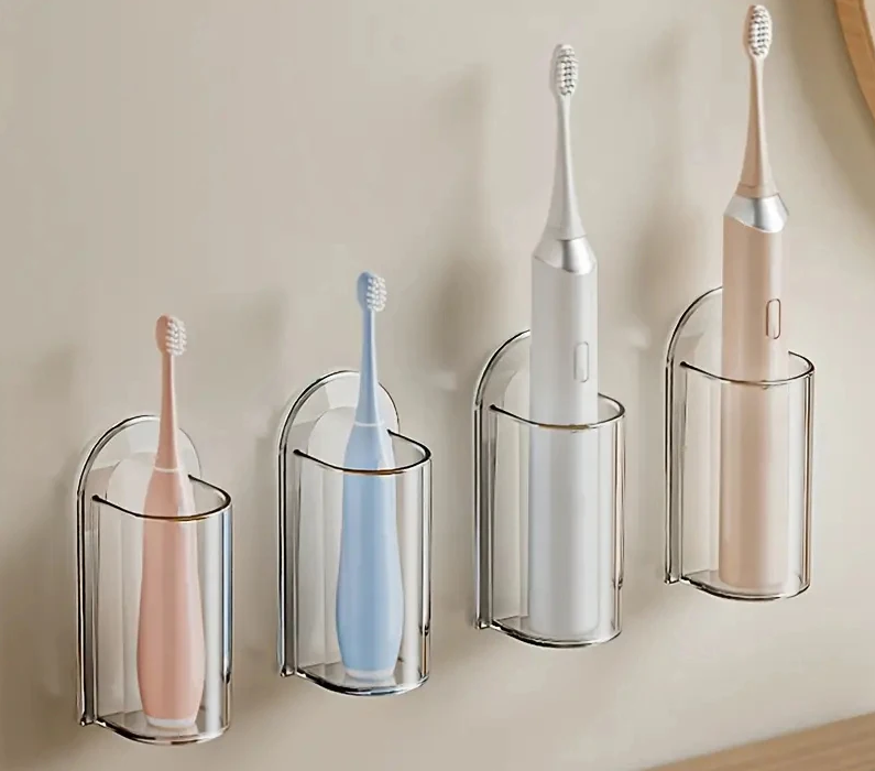 Drill-Free Self-Adhesive Toothbrush Holder (Fits Electric & Manual)