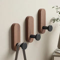 Drill-Free Self-Adhesive Walnut Wall Hooks