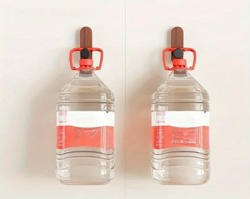 Drill-Free Self-Adhesive Walnut Wall Hooks
