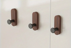 Drill-Free Self-Adhesive Walnut Wall Hooks