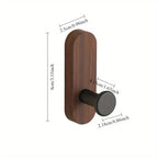 Drill-Free Self-Adhesive Walnut Wall Hooks