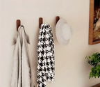 Drill-Free Self-Adhesive Walnut Wall Hooks