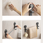 Drill-Free Suction Matte Black Towel Bar (15.7 in)