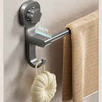 Drill-Free Suction Matte Black Towel Bar (15.7 in)