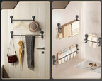 Drill-Free Suction Matte Black Towel Bar (15.7 in)