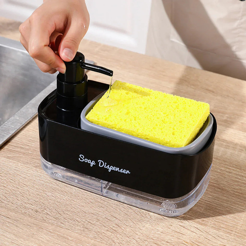 Dual-Action Refillable Press & Pump Dish Soap Dispenser