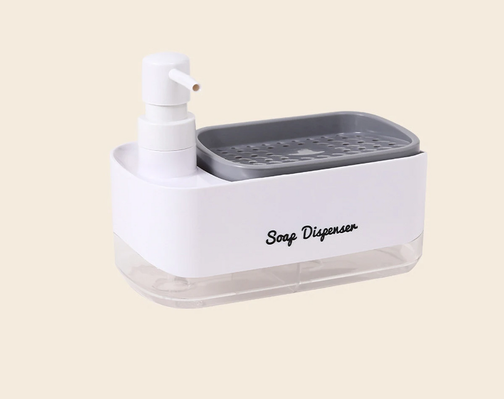 Dual-Action Refillable Press & Pump Dish Soap Dispenser