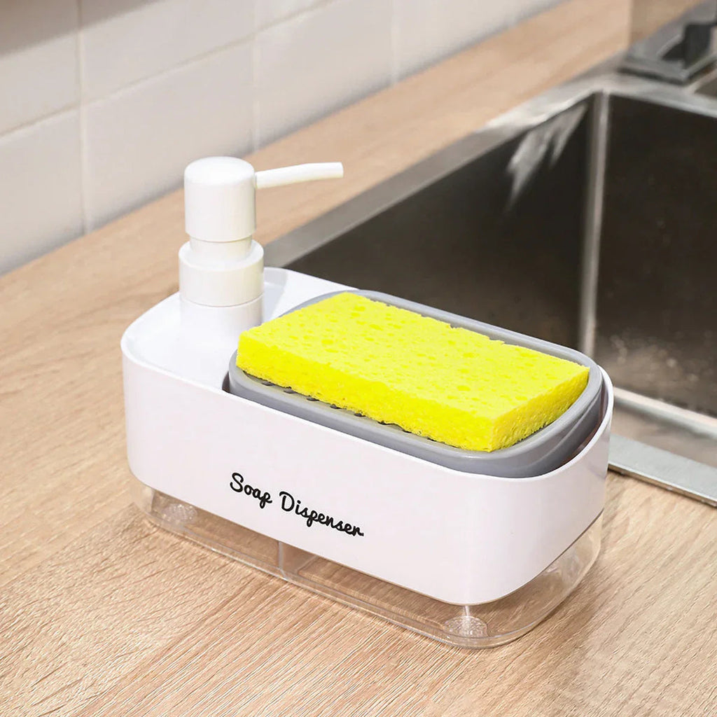 Dual-Action Refillable Press & Pump Dish Soap Dispenser