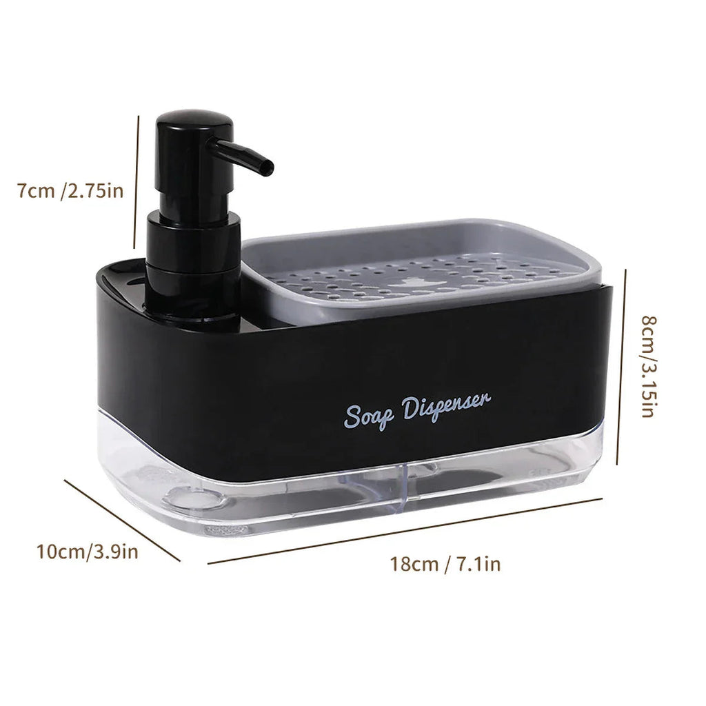 Dual-Action Refillable Press & Pump Dish Soap Dispenser