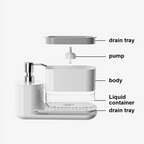 Dual Refillable Soap Dispensers & Sponge Holder Sink Organizer (5-in-1)