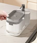 Dual Refillable Soap Dispensers & Sponge Holder Sink Organizer (5-in-1)