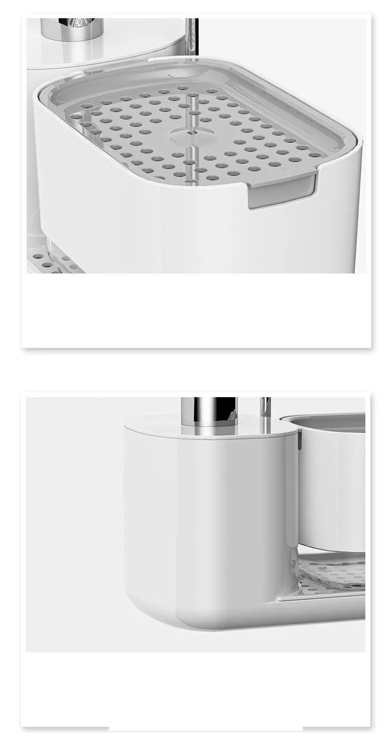 Dual Refillable Soap Dispensers & Sponge Holder Sink Organizer (5-in-1)