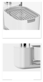 Dual Refillable Soap Dispensers & Sponge Holder Sink Organizer (5-in-1)