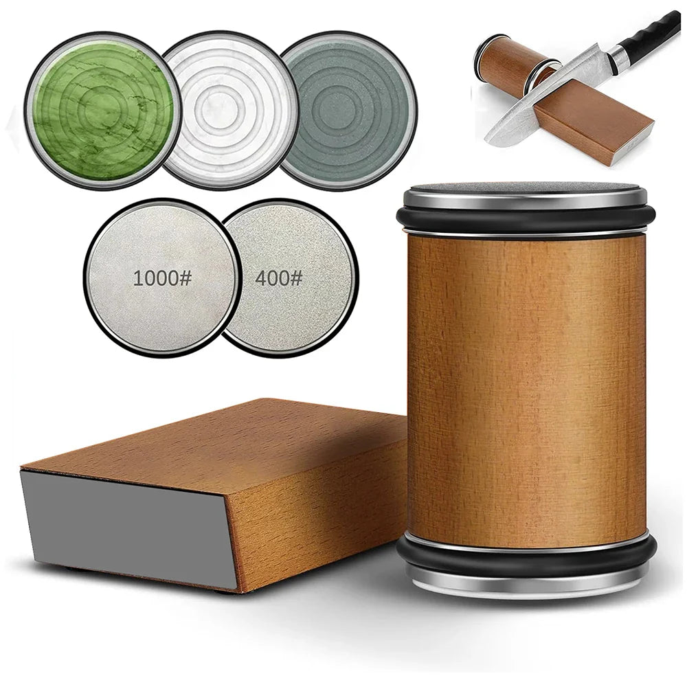 Dual-Sided Diamond & Magnetic Guide Rolling Knife Sharpener