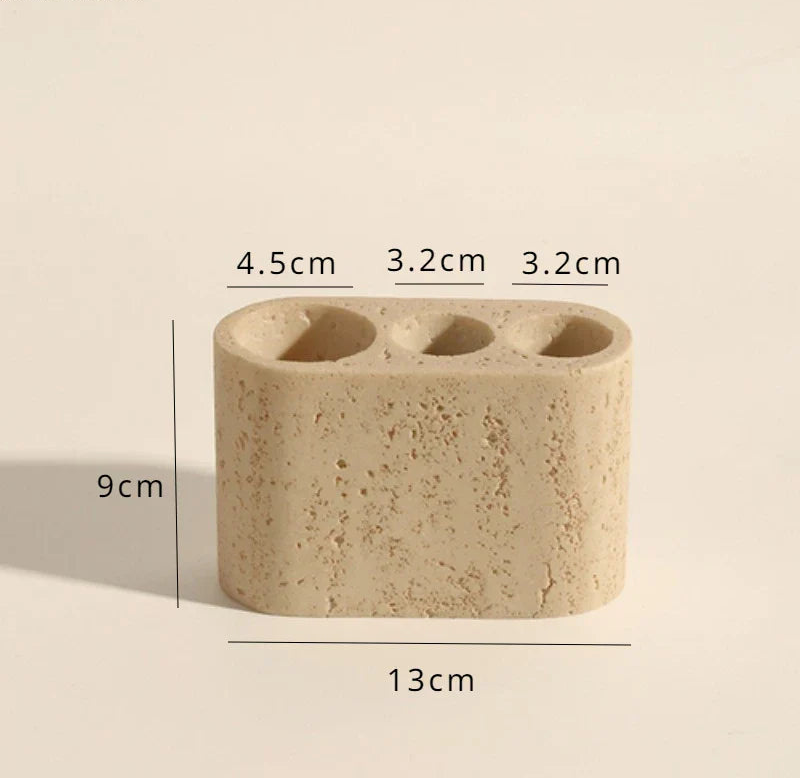Durable Natural Sandstone Soap Dish & Tumbler (4-Piece Set)