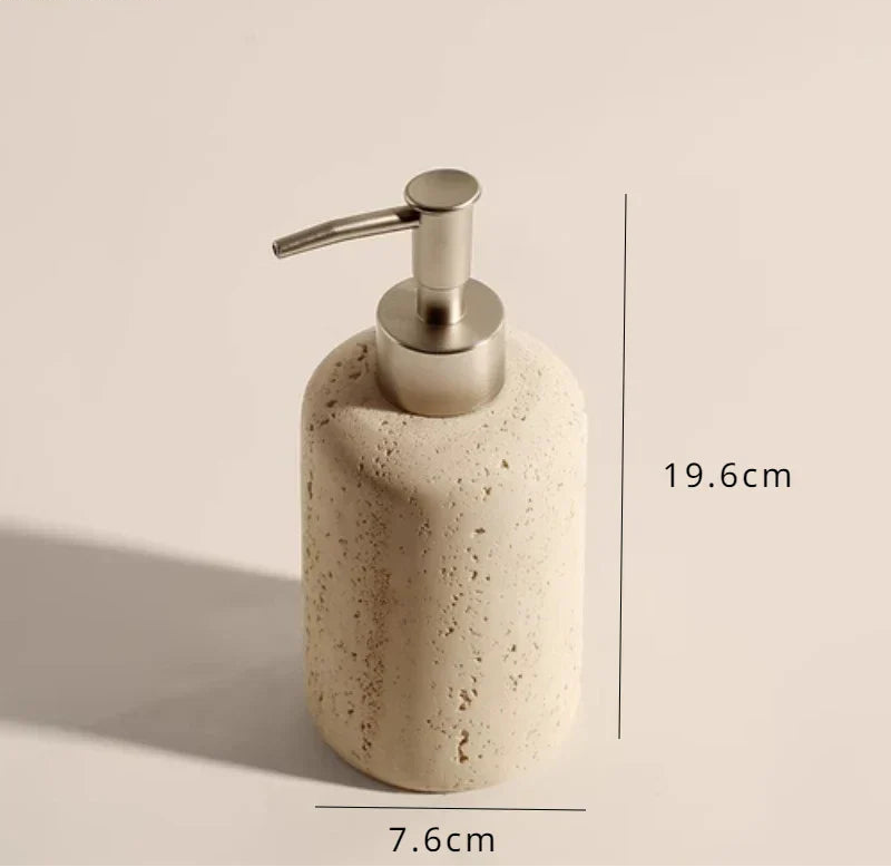 Durable Natural Sandstone Soap Dish & Tumbler (4-Piece Set)