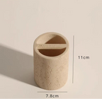 Durable Natural Sandstone Soap Dish & Tumbler (4-Piece Set)