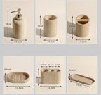 Durable Natural Sandstone Soap Dish & Tumbler (4-Piece Set)