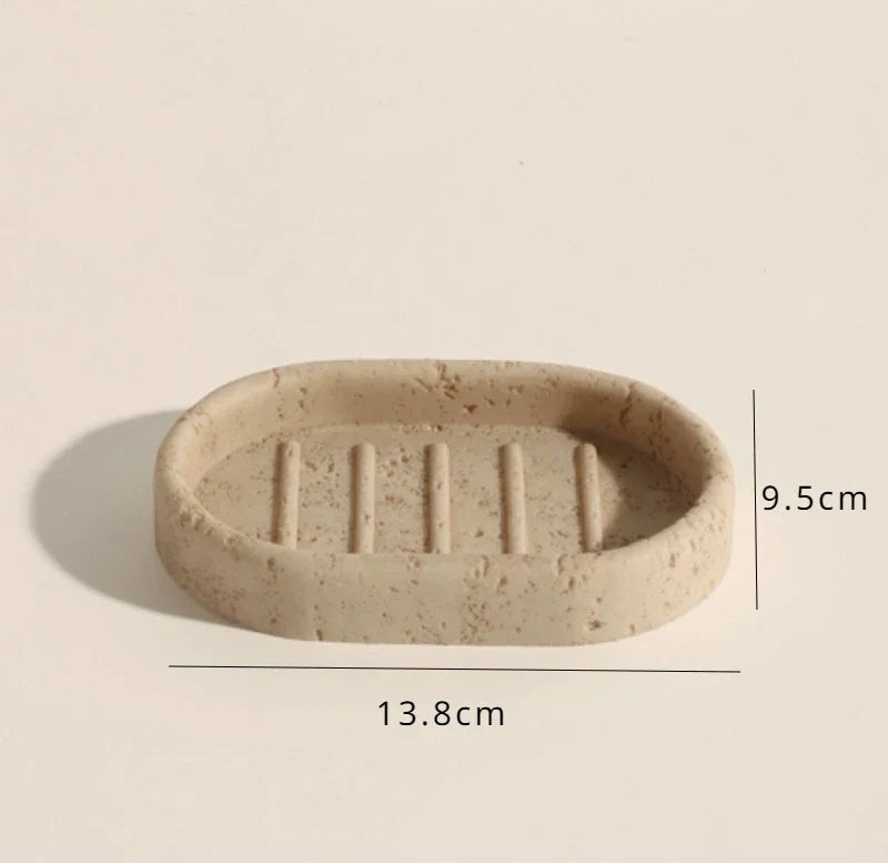 Durable Natural Sandstone Soap Dish & Tumbler (4-Piece Set)