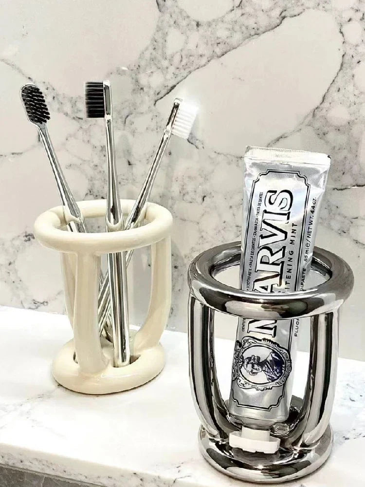 Durable Scratch-Resistant Ceramic Toothbrush Holder