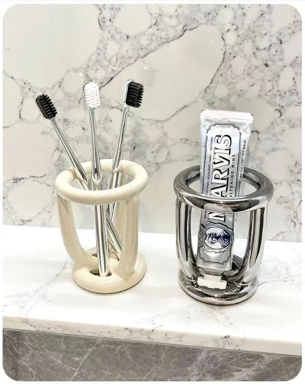 Durable Scratch-Resistant Ceramic Toothbrush Holder
