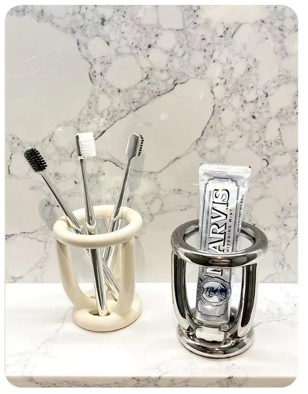 Durable Scratch-Resistant Ceramic Toothbrush Holder
