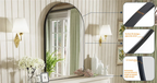 Easy-Install Arched Black Metal Wall Mirror
