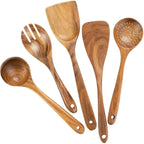 Eco-Friendly Non-Scratch Wooden Utensil Set (With Storage Bucket)