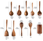 Eco-Friendly Non-Scratch Wooden Utensil Set (With Storage Bucket)