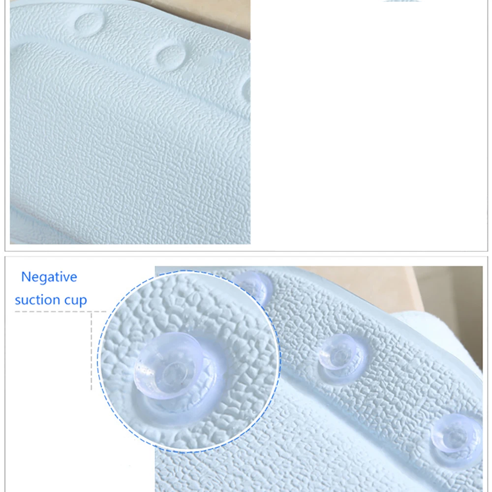 Ergonomic Neck-Support Suction-Cup Bath Pillow