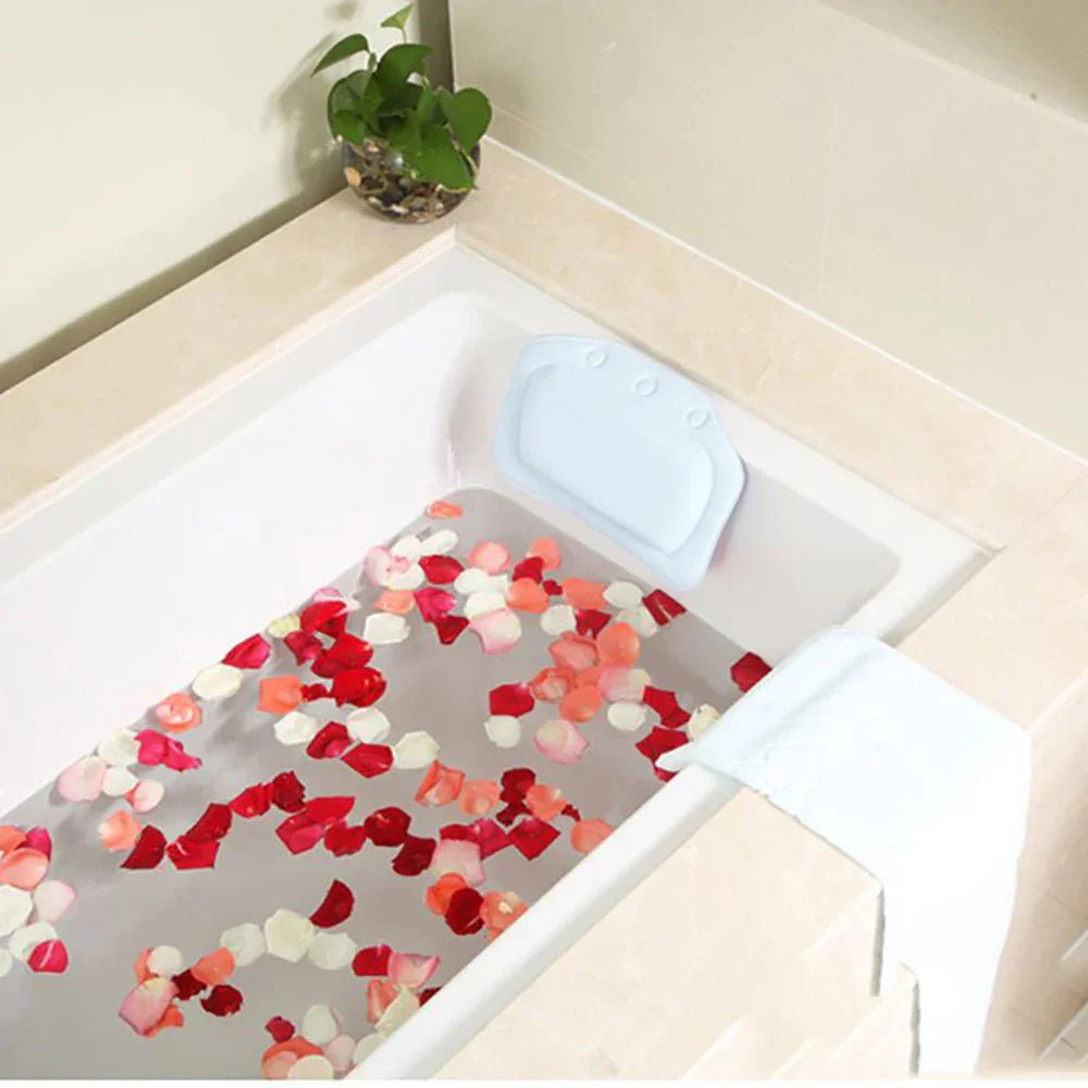 Ergonomic Neck-Support Suction-Cup Bath Pillow