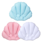 Ergonomic Terry Cloth Inflatable Bath Pillow (With Suction Cups)