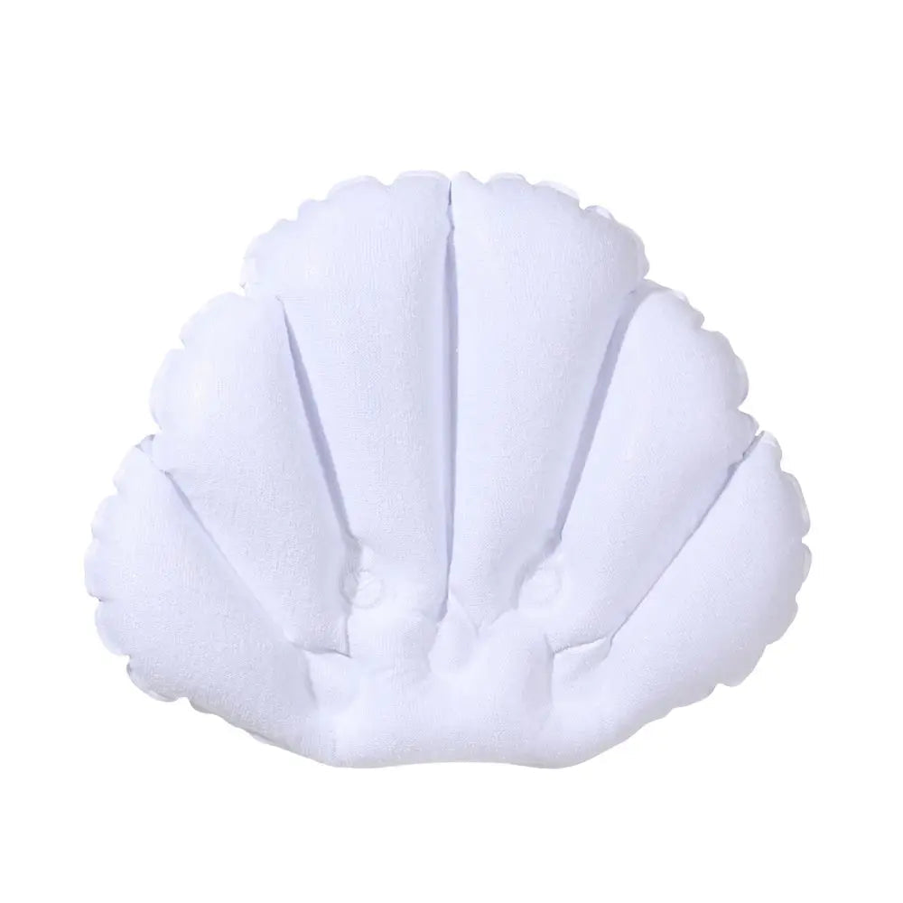 Ergonomic Terry Cloth Inflatable Bath Pillow (With Suction Cups)