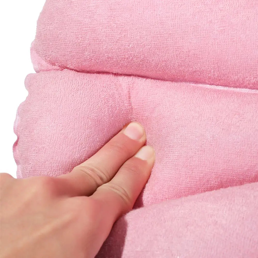 Ergonomic Terry Cloth Inflatable Bath Pillow (With Suction Cups)