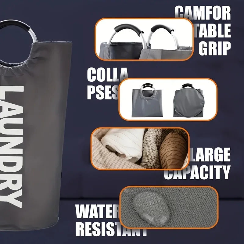 Extra-Large Collapsible Waterproof Polyester Laundry Hamper