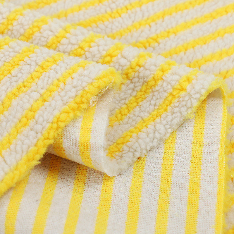 Extra-Soft Striped Jacquard Lamb Fleece Fabric