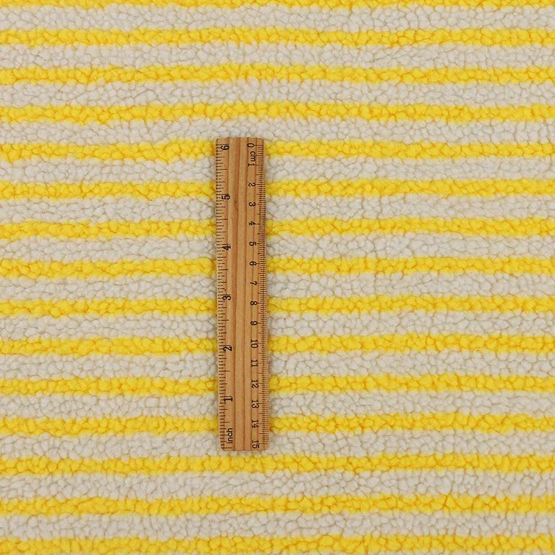 Extra-Soft Striped Jacquard Lamb Fleece Fabric