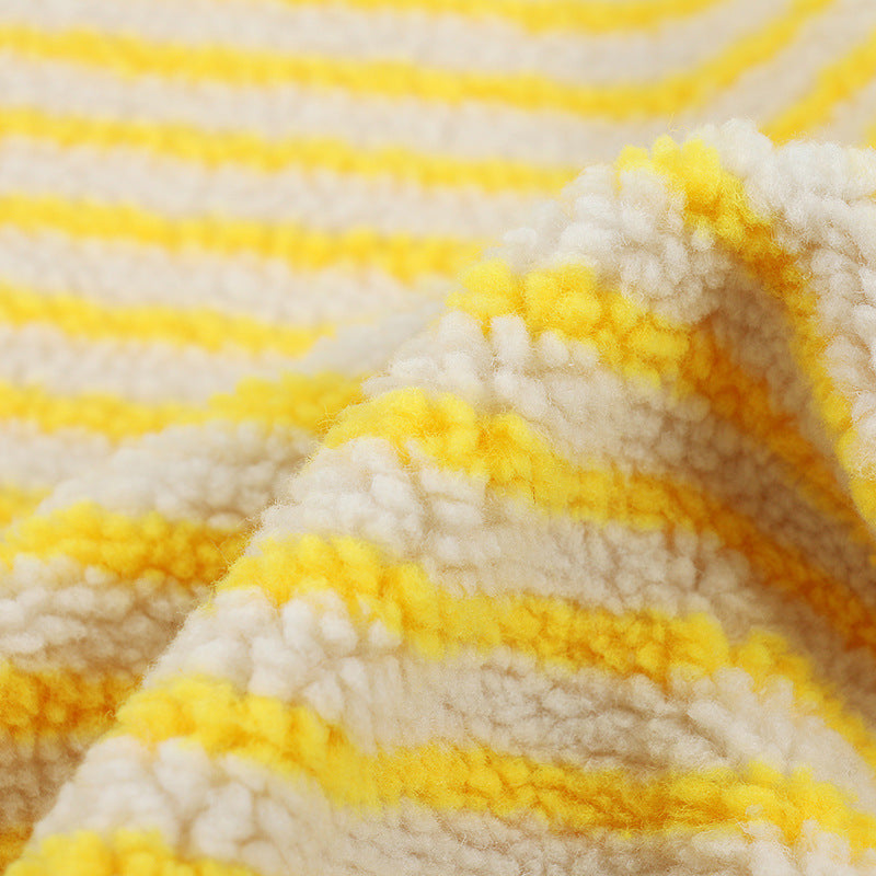 Extra-Soft Striped Jacquard Lamb Fleece Fabric