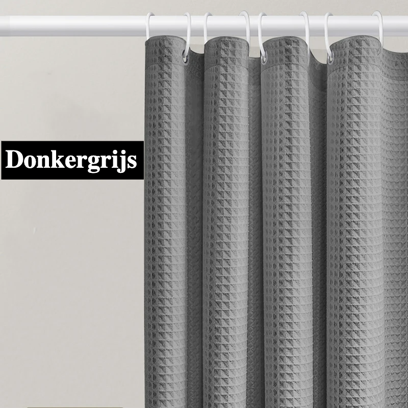 Extra-Thick Waffle Waterproof Mold-Resistant Shower Curtain