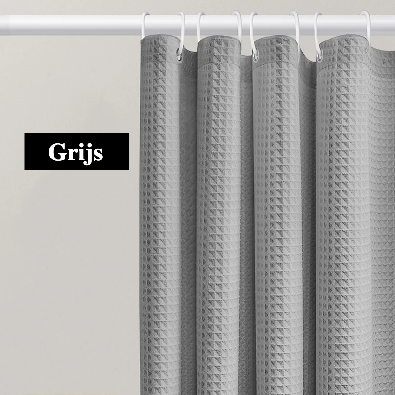Extra-Thick Waffle Waterproof Mold-Resistant Shower Curtain