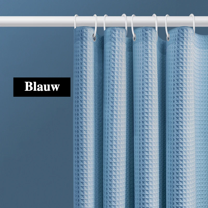 Extra-Thick Waffle Waterproof Mold-Resistant Shower Curtain