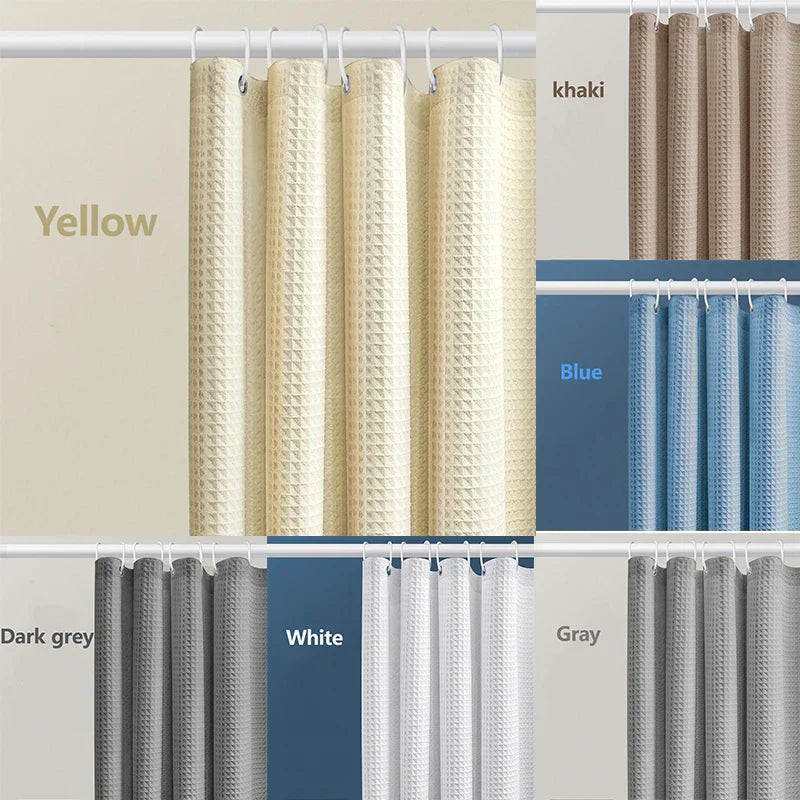 Extra-Thick Waffle Waterproof Mold-Resistant Shower Curtain