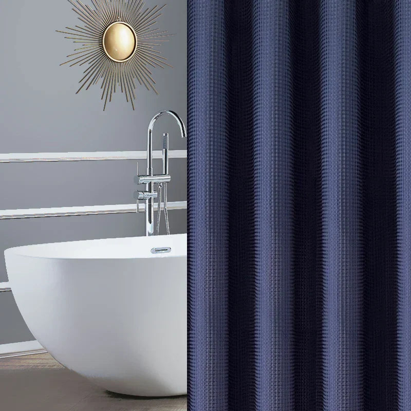 Extra-Thick Waffle Waterproof Mold-Resistant Shower Curtain