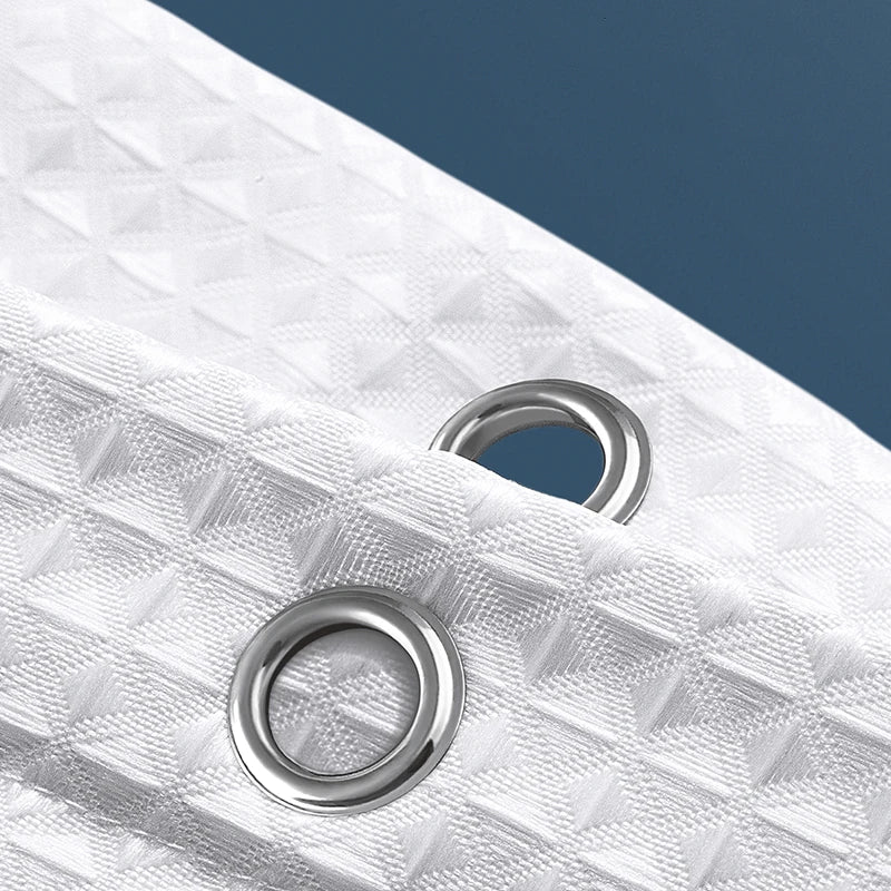 Extra-Thick Waffle Waterproof Mold-Resistant Shower Curtain