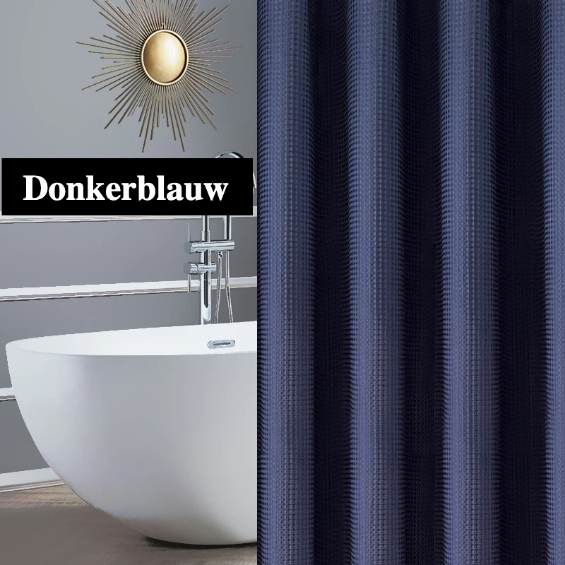 Extra-Thick Waffle Waterproof Mold-Resistant Shower Curtain