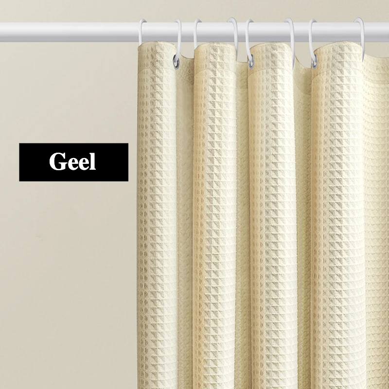 Extra-Thick Waffle Waterproof Mold-Resistant Shower Curtain