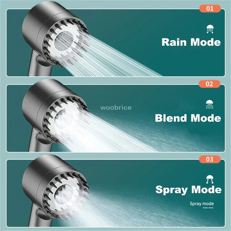 Filtered High-Pressure Handheld Shower Head (3 Spray Modes)